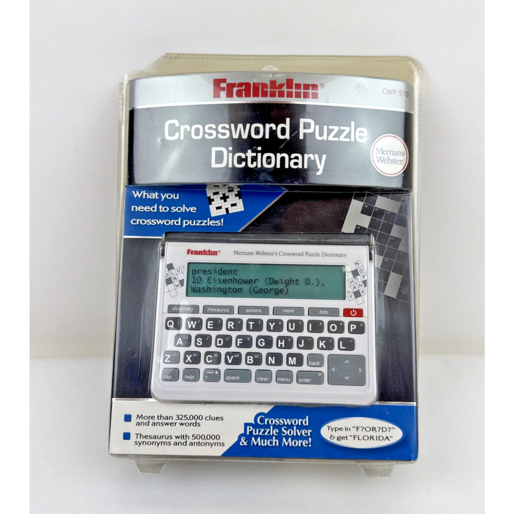 Crossword Puzzle Dictionary Franklin CWP-570 New and Sealed Package is Damaged